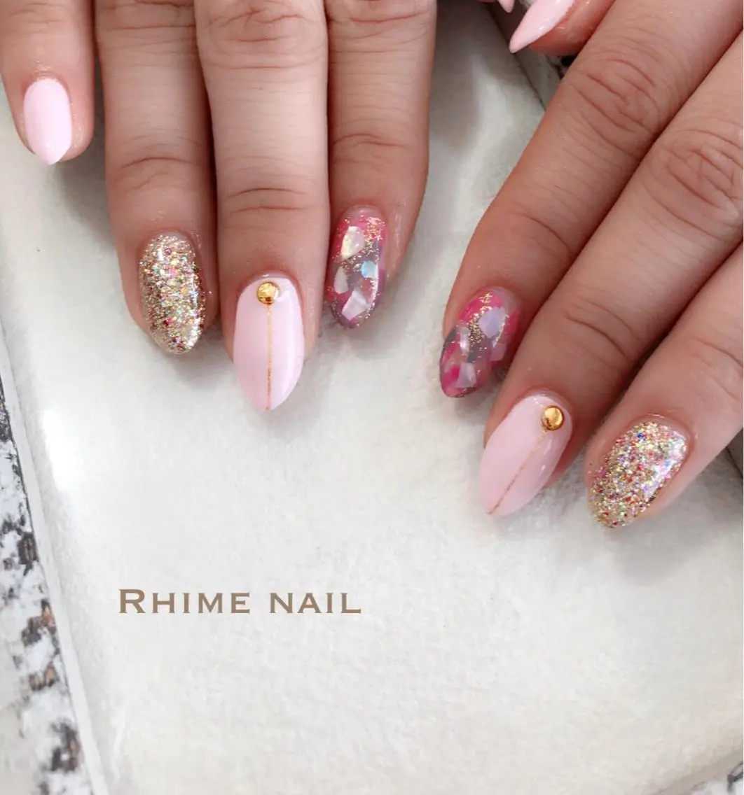 ネイル 春ネイル Rhime nail ライムネイルのネイルデザイン