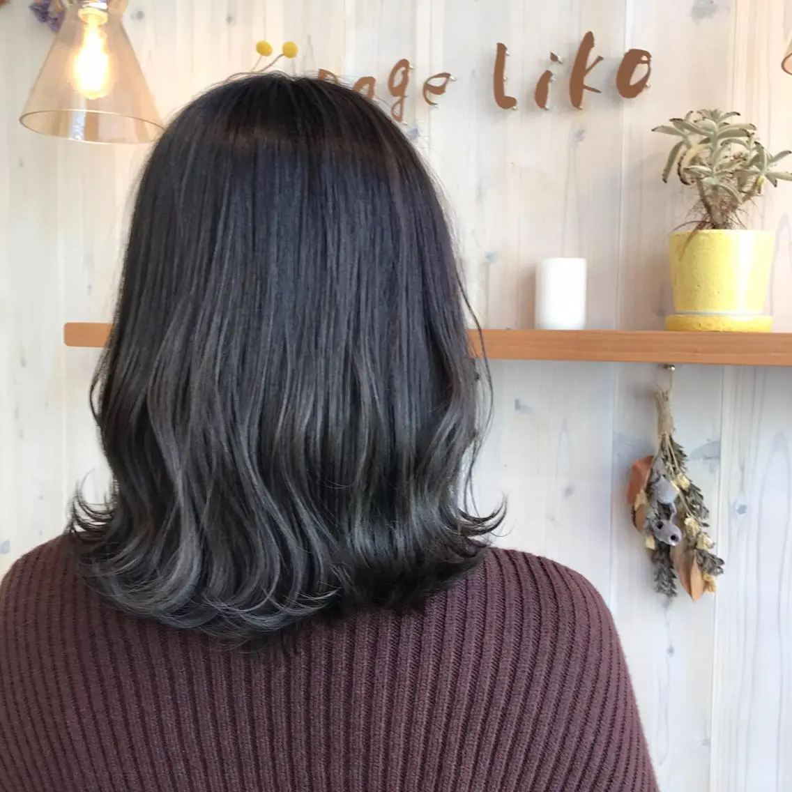 ミディアム カラー ダークグレー 透明感カラー/ 寺田千雅子のヘアスタイル