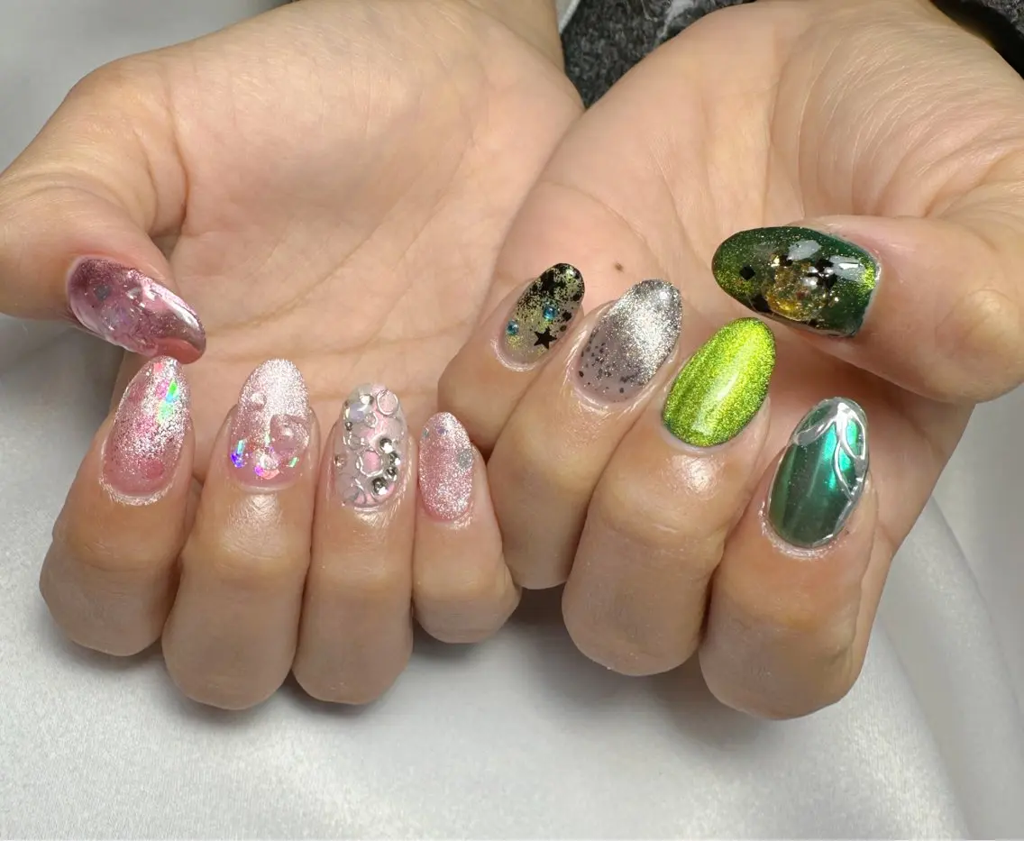 ネイル 持ち込み ハンドネイル Cherie🫧 🌿NAOMIのネイルデザイン