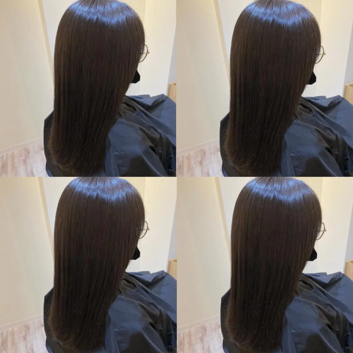 セミロング カラー 金島 青のヘアスタイル
