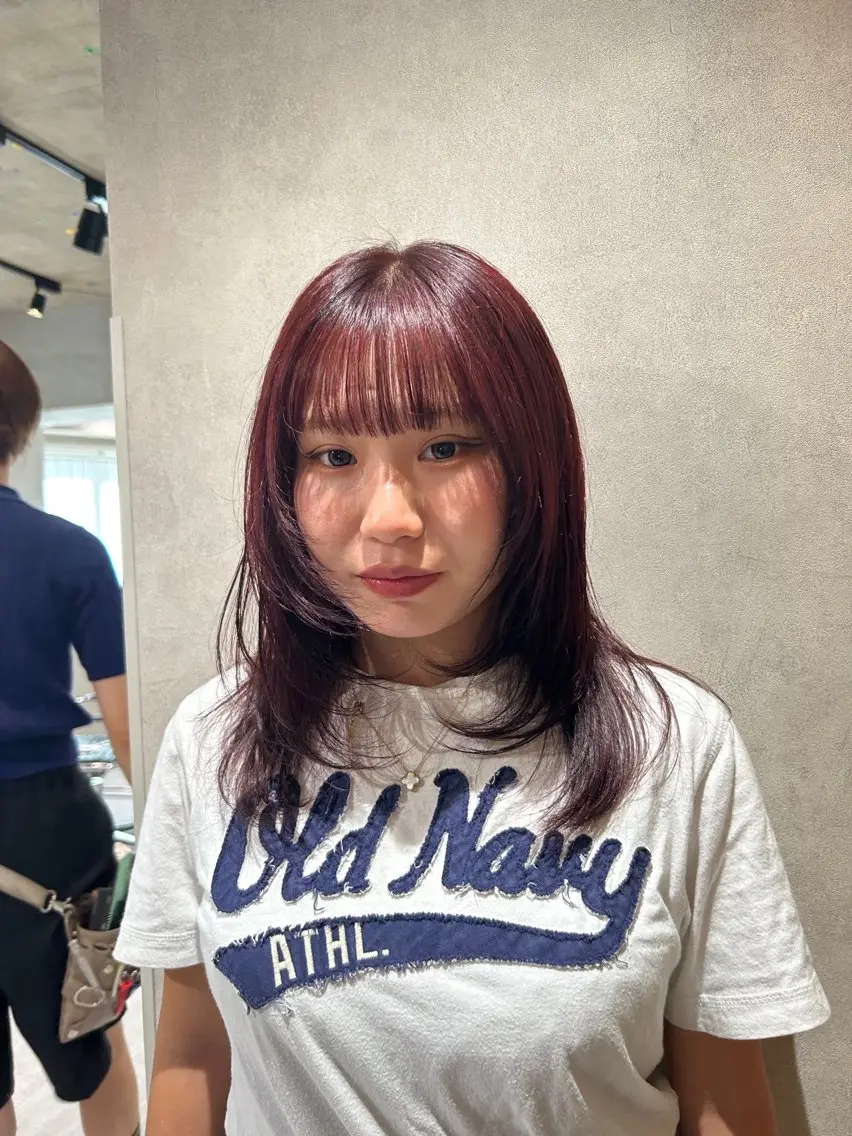セミロング カット ヘアカラー トリートメント ayano/パーマ/ 暖色カラーのヘアスタイル