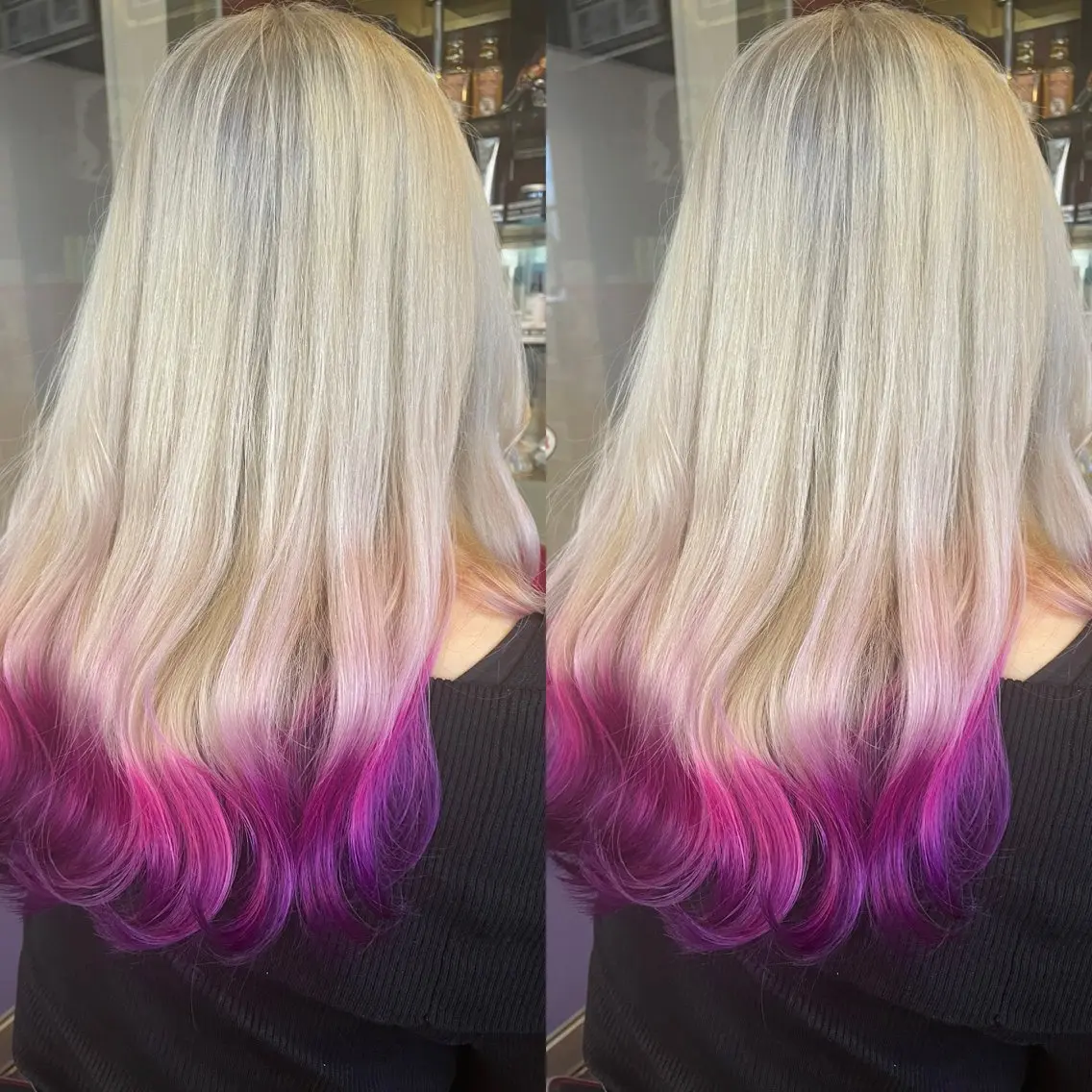 セミロング カラー ブロンド ピンクカラー パープルカラー 👑派手髪/カット 👑ANRYのヘアスタイル