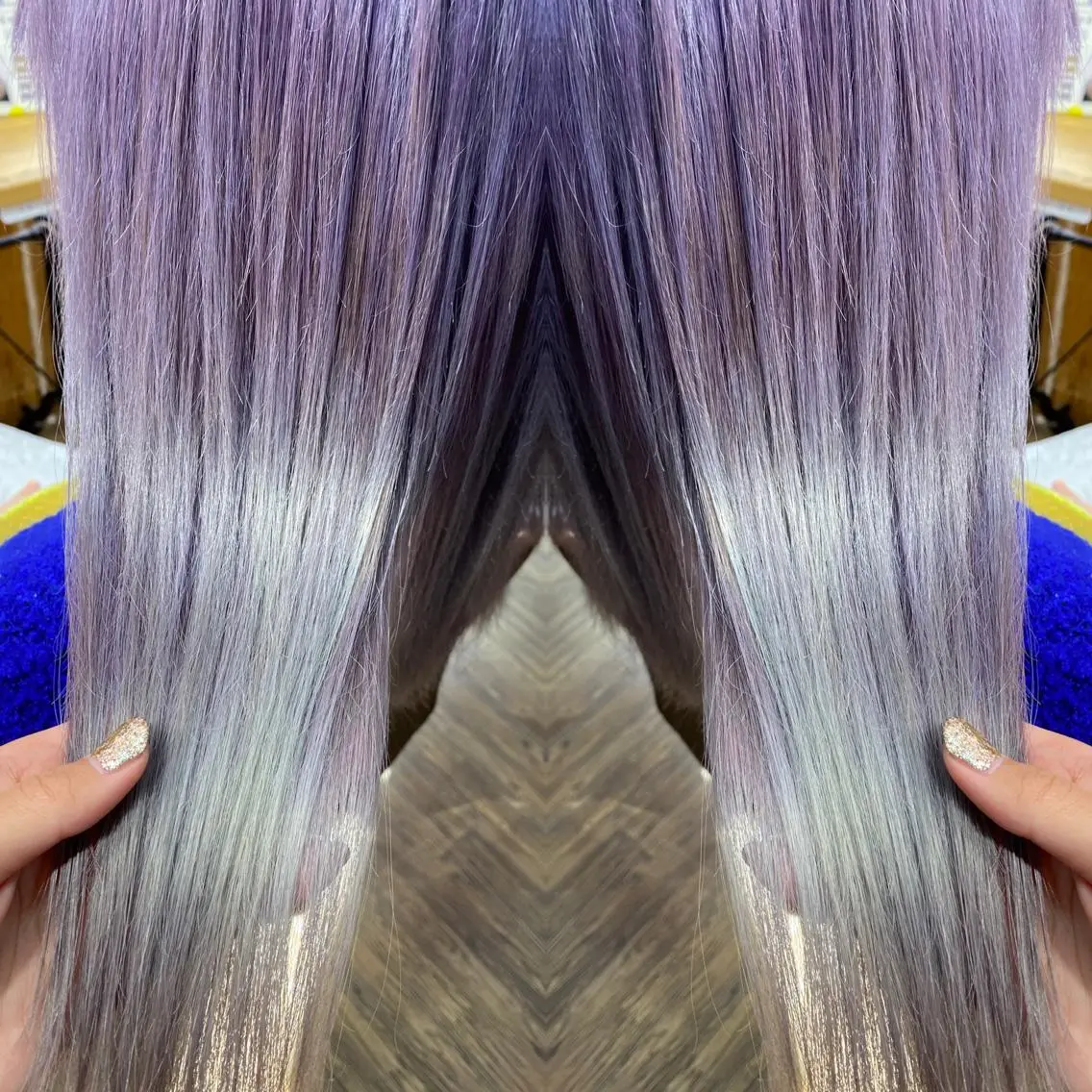 セミロング カラー グレージュ ラベンダーカラー ラベンダーグレージュ ラベンダーグレー ヘアカラー IwAsh大和駅前店 河野亜里香のヘアスタイル