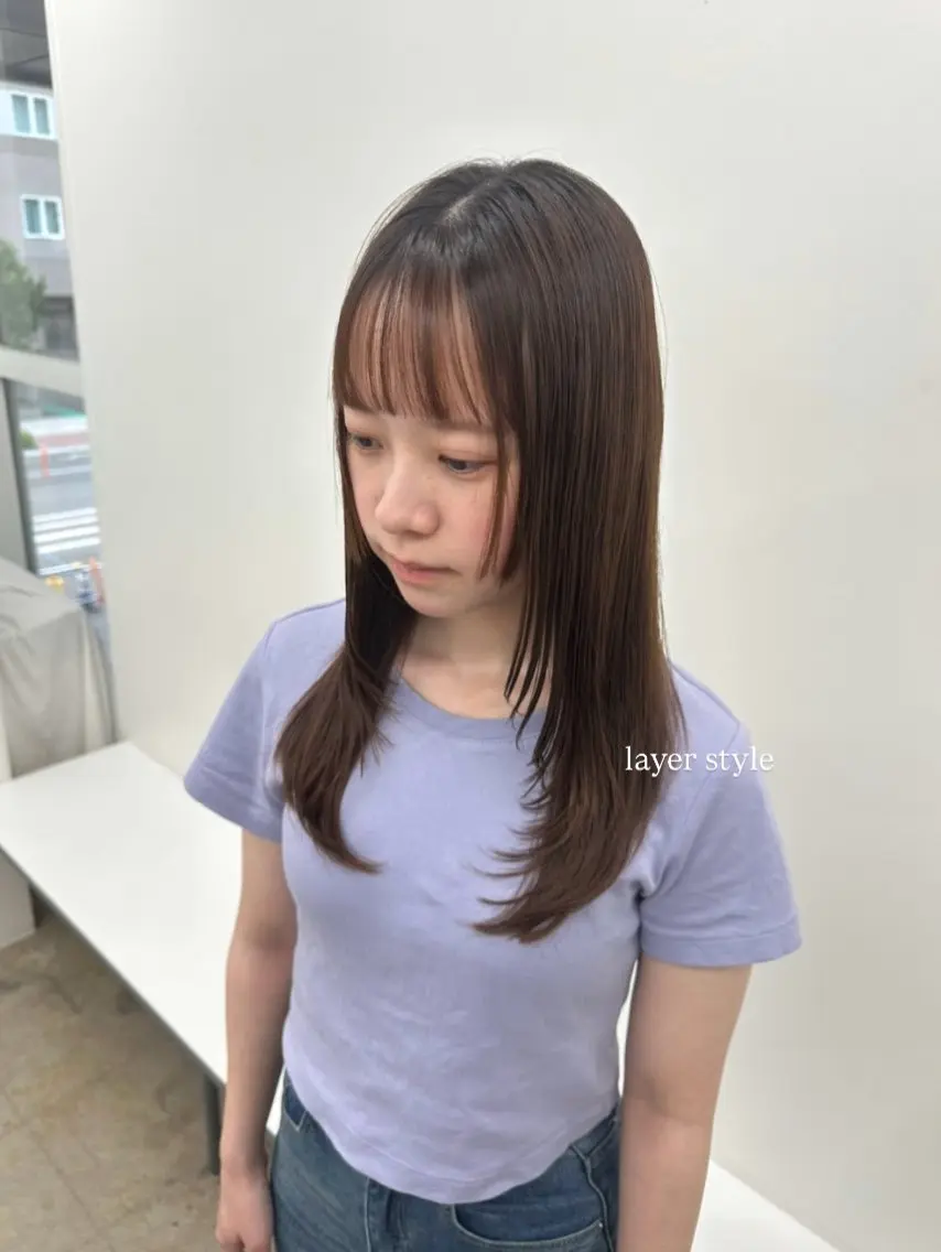 セミロング aisa ／札幌／艶カラー🎀のヘアスタイル