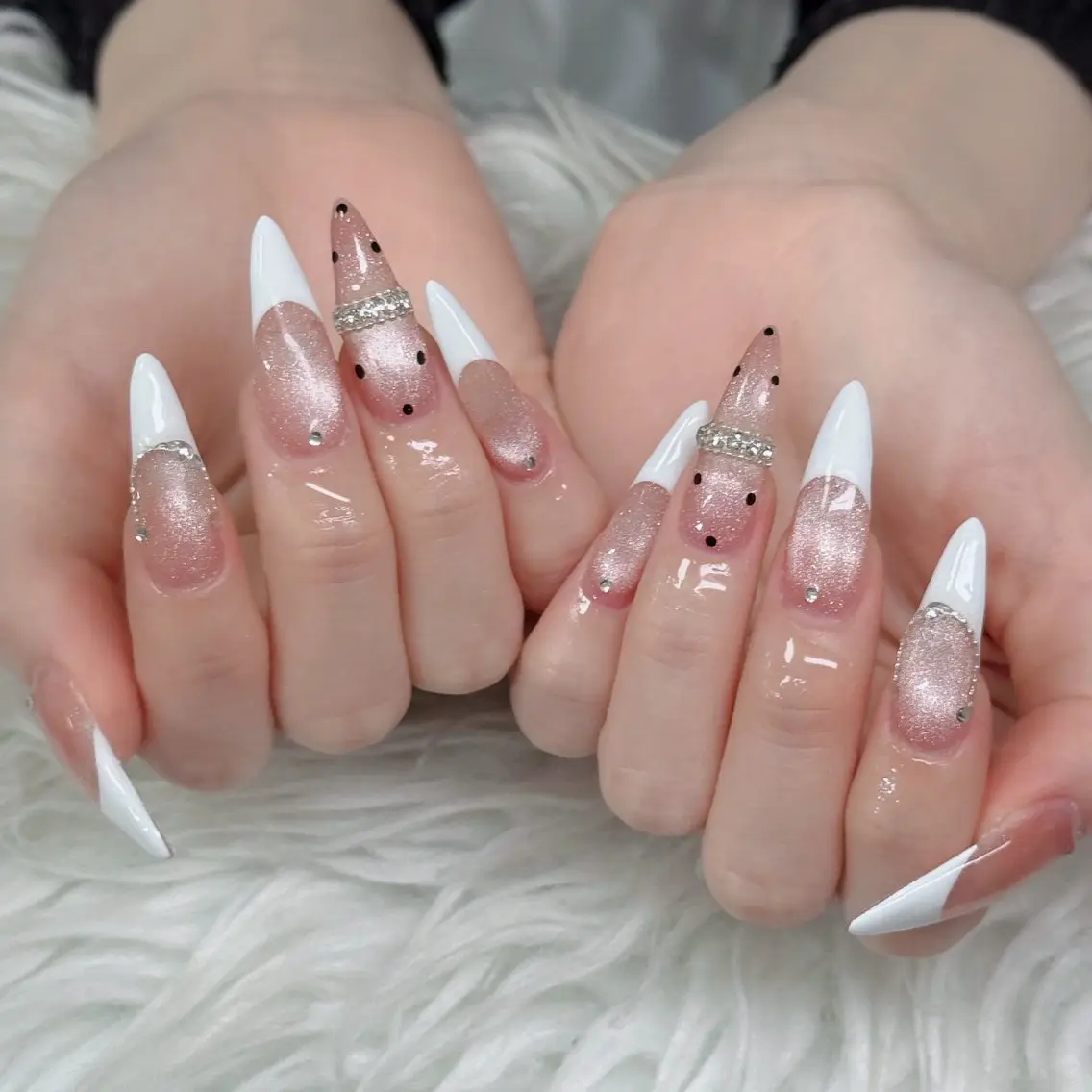 ネイル フットネイル フレンチネイル グラデーション 韓国ネイル ロングネイル ハンドネイル Hani Nail Salonのネイルデザイン