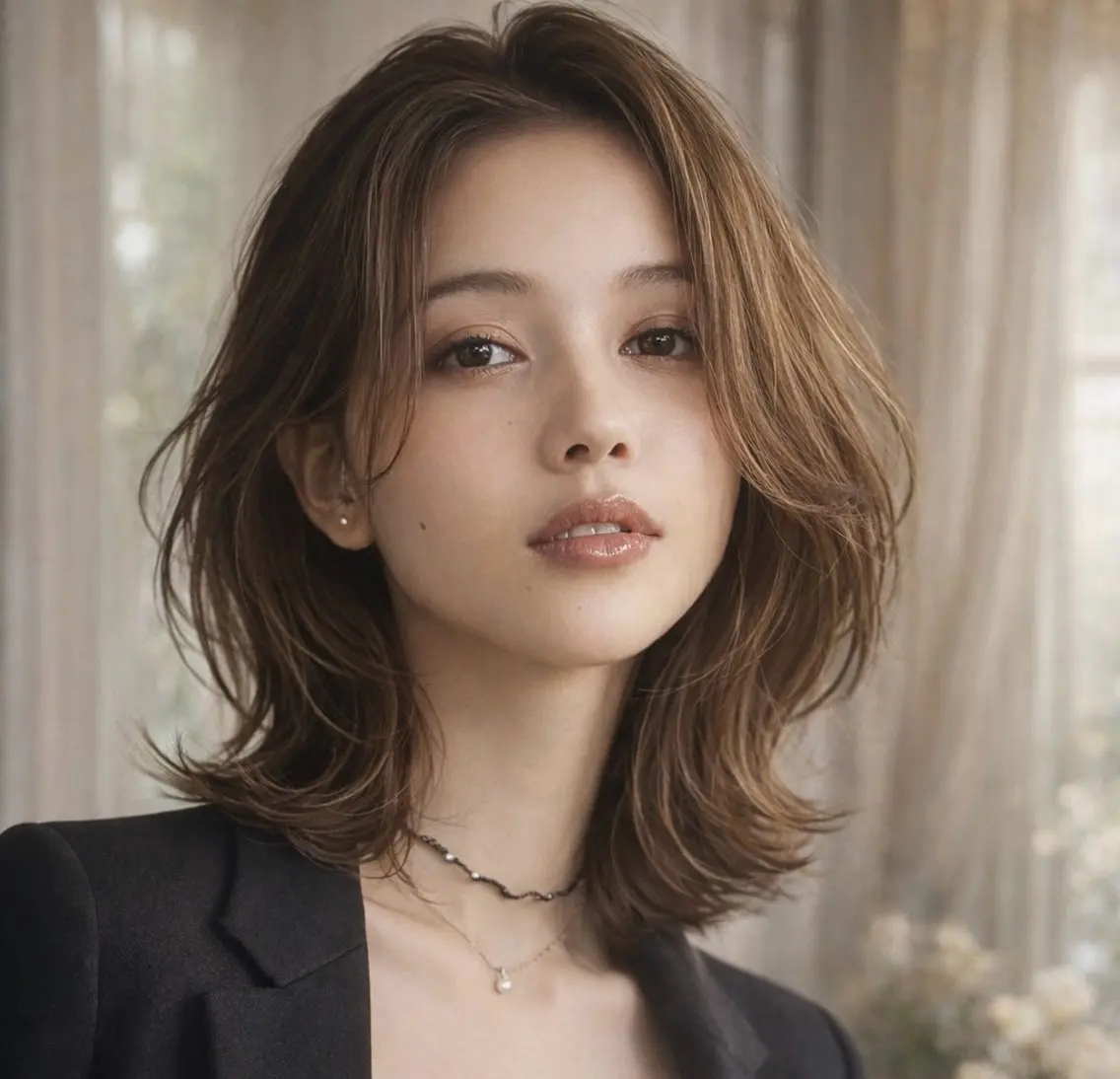 セミロング パーマ セミロングパーマ ボブ ハイライト 髪質改善 レイヤーカット カット パーマ 康本将輝 🦩髪質改善🦩のヘアスタイル