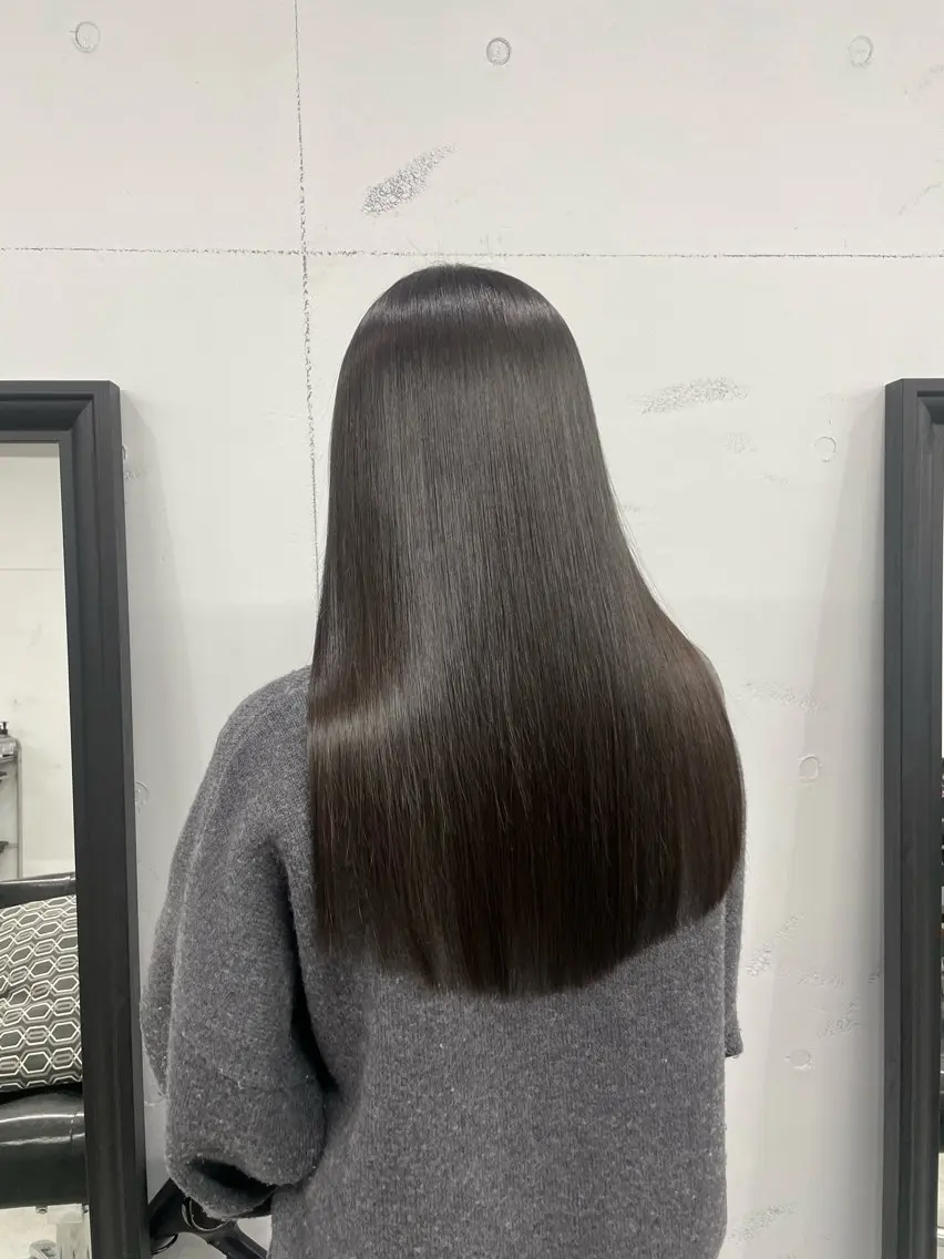 ロング カラー 髪質改善 縮毛矯正 トリートメント マツダ レンのヘアスタイル