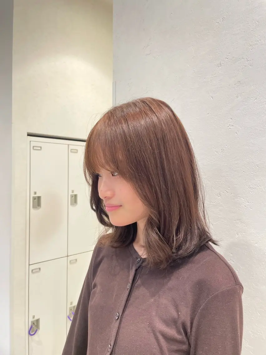 ミディアム カラー カット ヘアカラー トリートメント このみ/透明感カラー /ヘアアレンジ🫧のヘアスタイル