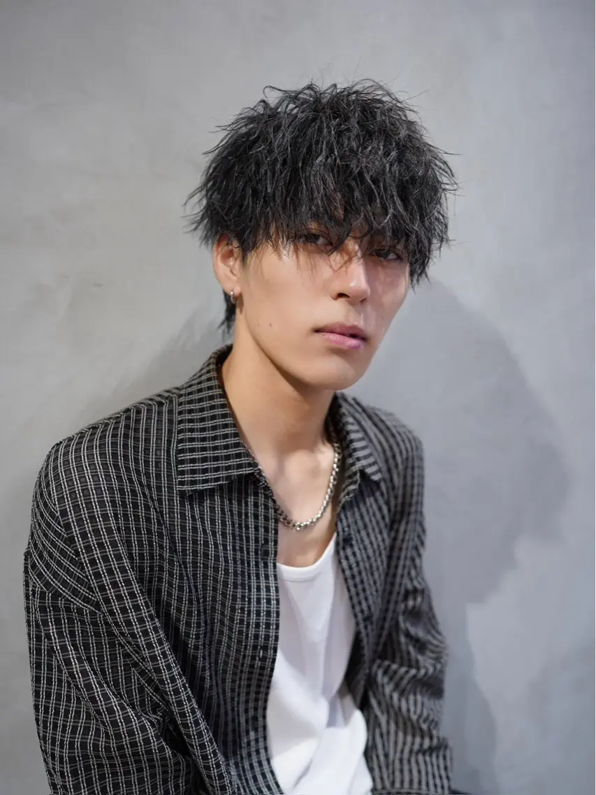 メンズ レイヤーカット 暖色カラーayuのヘアスタイル