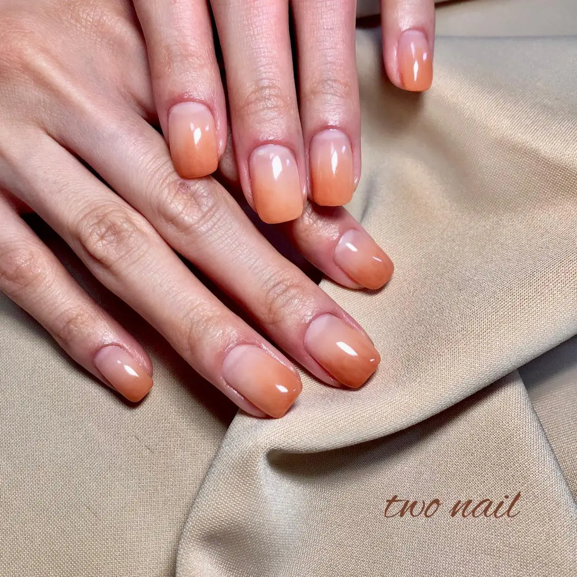 ネイル アートネイル ブラウン フットネイル ハート ニュアンスネイル two nailのネイルデザイン