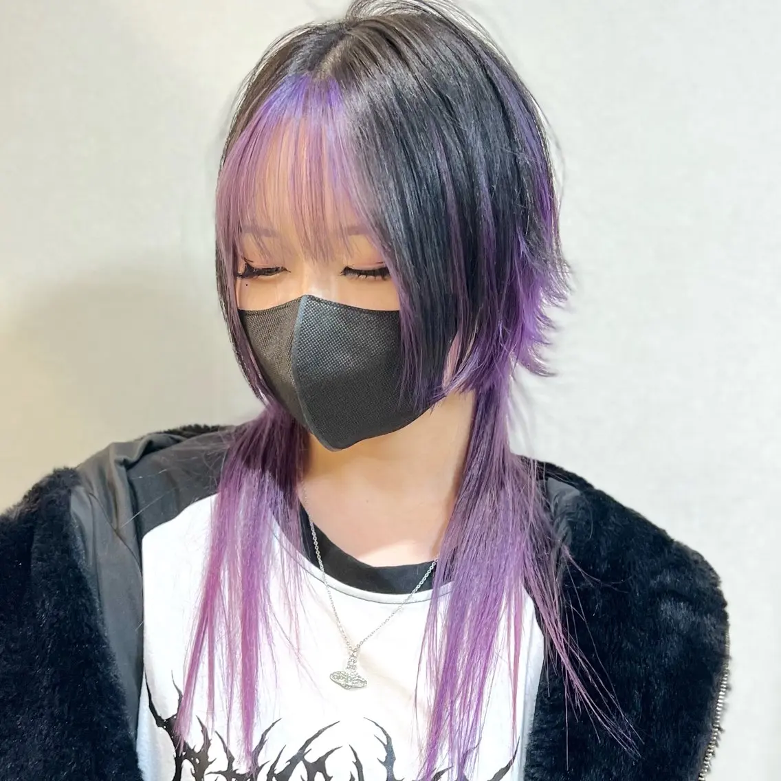ロング カラー くびれヘア ロング ウルフカット カット トリートメント ハッシュ・ウルフ🐺 小顔レイヤー松山直史のヘアスタイル