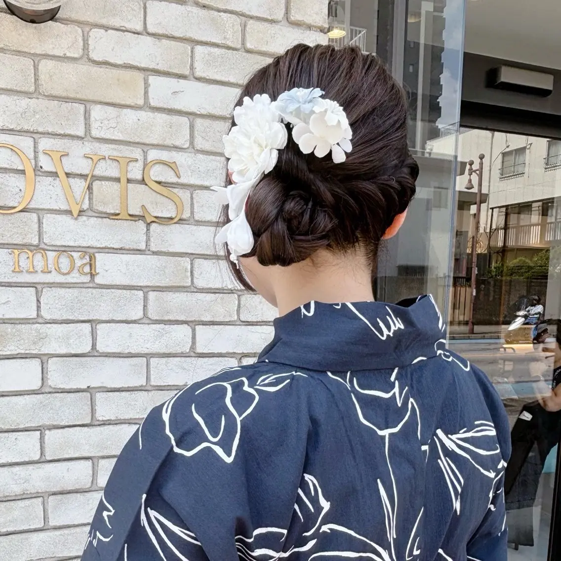 ヘアアレンジ お団子ヘア 上尾韓国レイヤー/ 艶カラー/しの🫧のヘアスタイル
