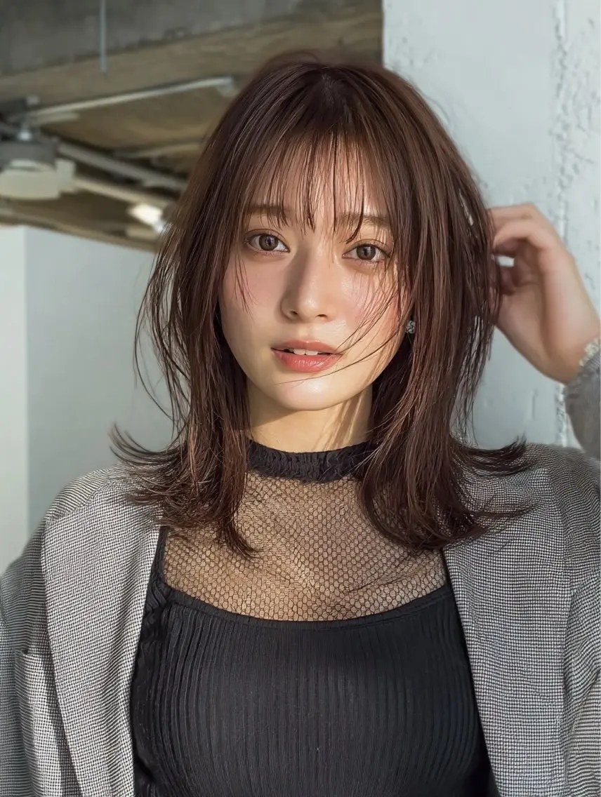 ミディアム カラー カット ヘアカラー 似合わせ美髪ヘア✨ 天王寺.阿倍野🌈のヘアスタイル