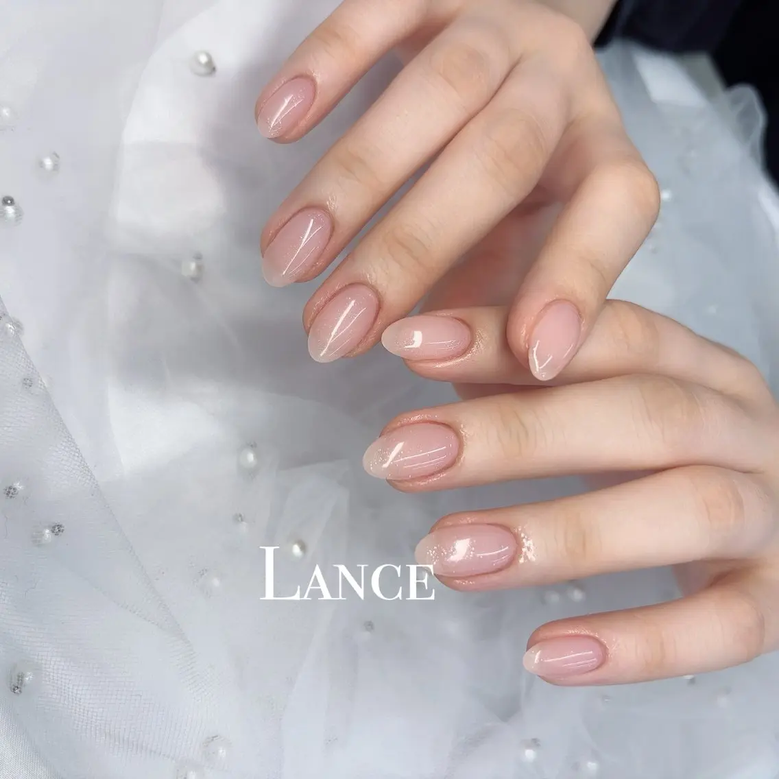 ネイル オーロラネイル フットネイル フレンチネイル ガラスフレンチ 氷ネイル・うるうるネイル ハンドネイル Lance nailのネイルデザイン