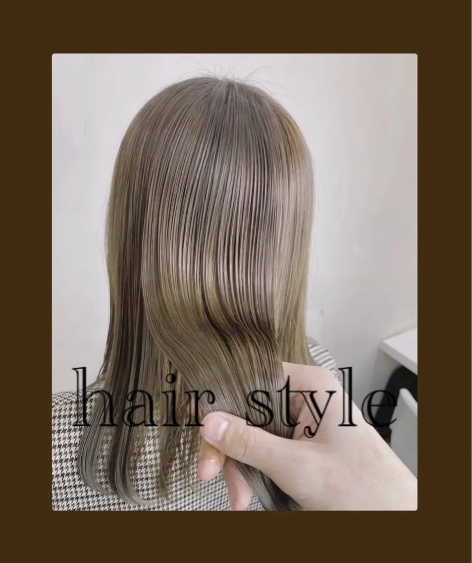 ロング カラー 切りっぱなしボブ ベージュカラー 黒髪 ブリーチ ブルーカラー 🥀髪質改善/ 透明感🥀ユイキのヘアスタイル