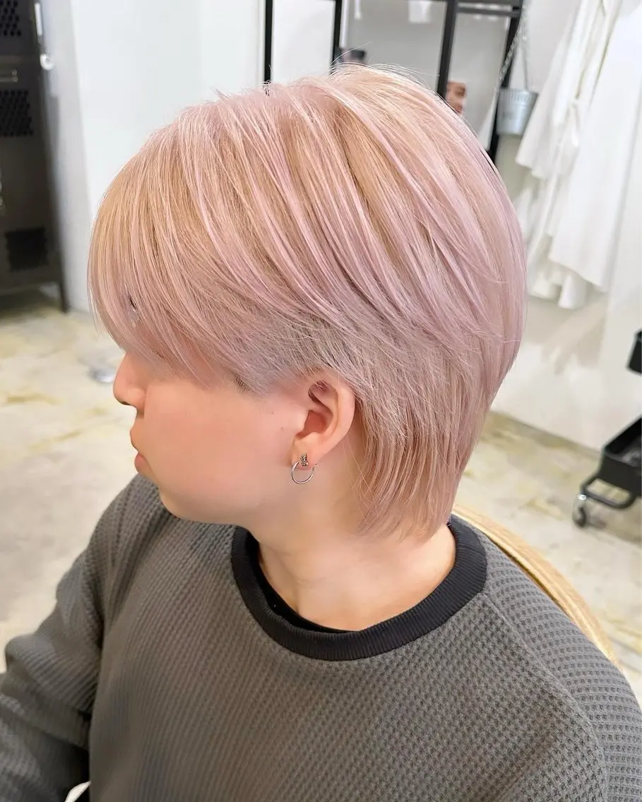 ショート カラー メンズ メンズブリーチ ブリーチ ピンクカラー ホワイトピンク 🦋高岡 ゆうが🦋のヘアスタイル