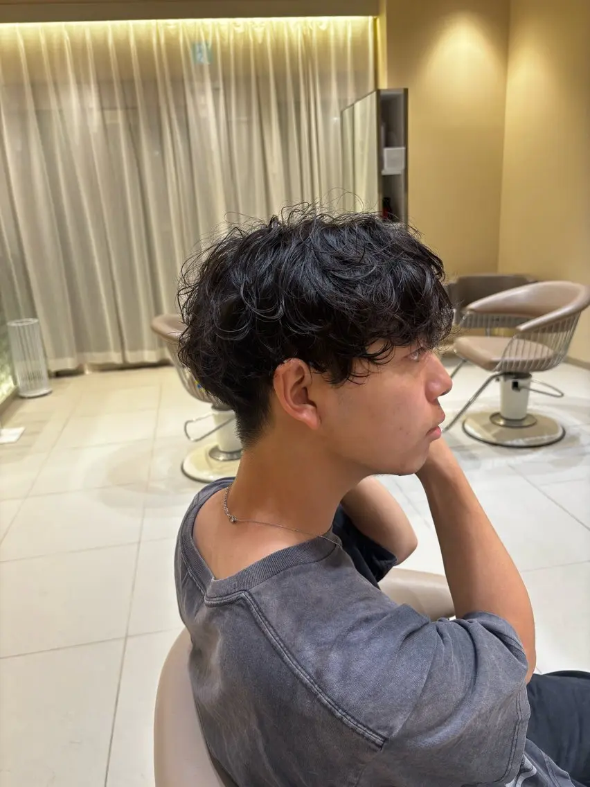 メンズ メンズパーマ パーマ ショート・ボブ✨南 津麦のヘアスタイル