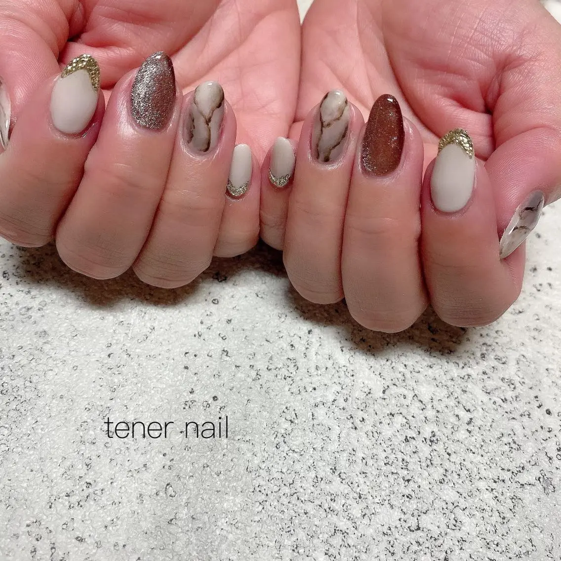 ネイル マグネットネイル 大理石ネイル(マーブル) テネルネイル tener nailのネイルデザイン
