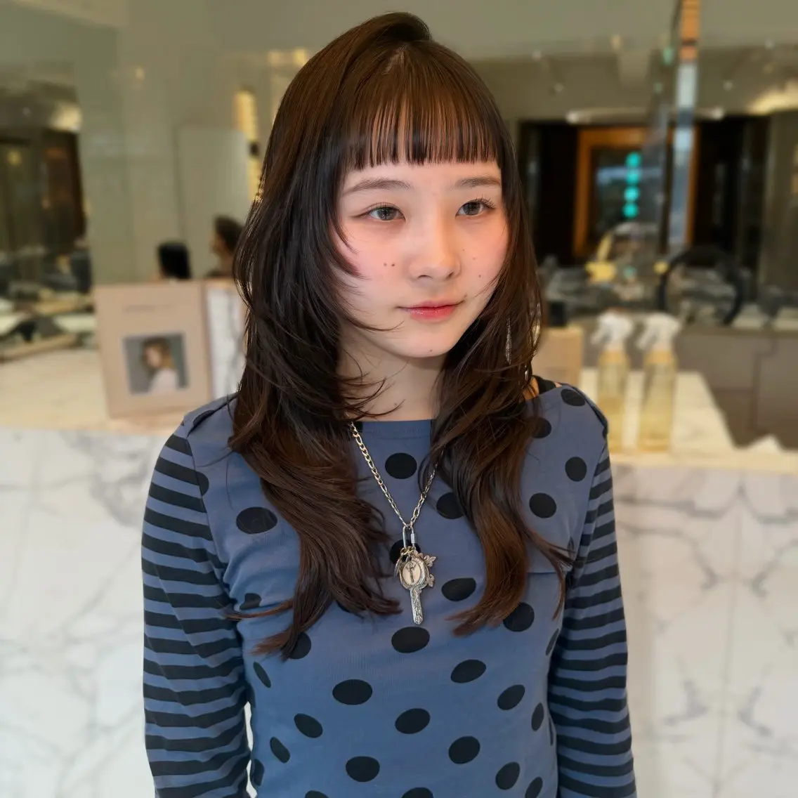 ロング 顔周りカット レイヤーカット オン眉 カット ♡ KANON ♡のヘアスタイル