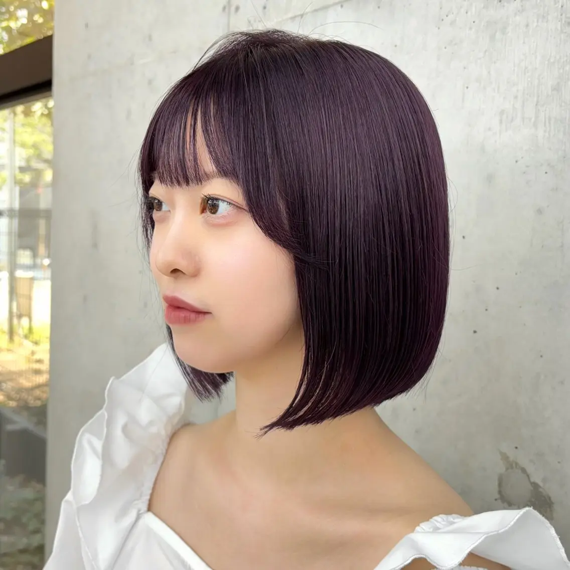 ミディアム カラー 透明感カラー ボブ mei タッセルボブ 縮毛矯正🧚‍♂️のヘアスタイル