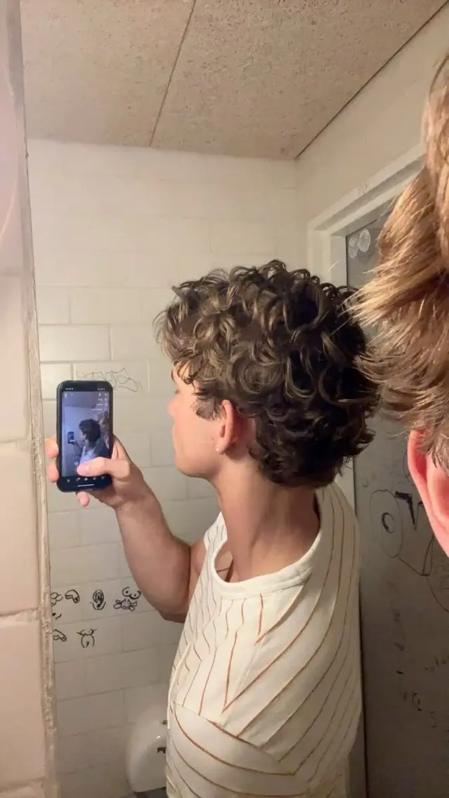 ミディアム パーマ メンズ レタッチ原宿 あいのヘアスタイル