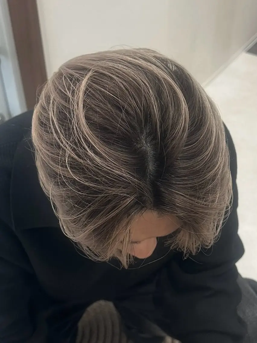カラー メンズ メンズバレイヤージュ バレイヤージュ ブラウンカラー カット ヘアカラー メンズ縮毛矯正 /町田/木村悠月のヘアスタイル