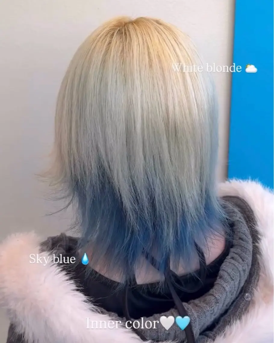 ミディアム カラー ヘアカラー ハイトーン、カラー 特化⟡.·すわ☁️のヘアスタイル