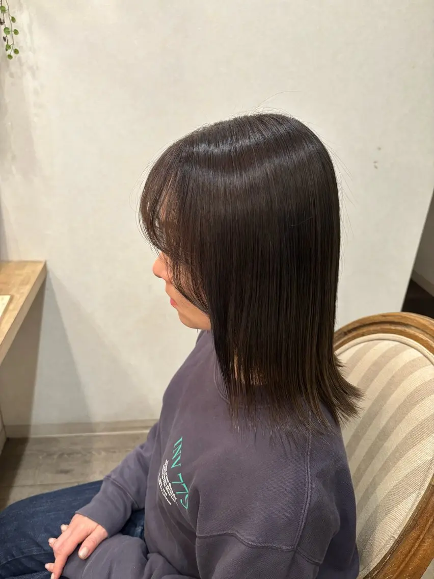 ミディアム カラー ベージュカラー ブルーカラー オレンジ 河田 綺香のヘアスタイル