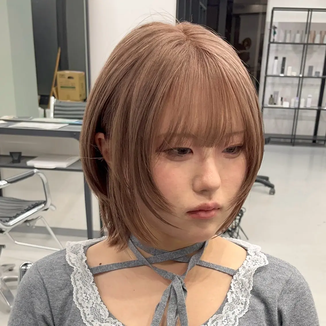 ミディアム カラー ヘアカラー gisele / アシスタント千葉洋佑のヘアスタイル