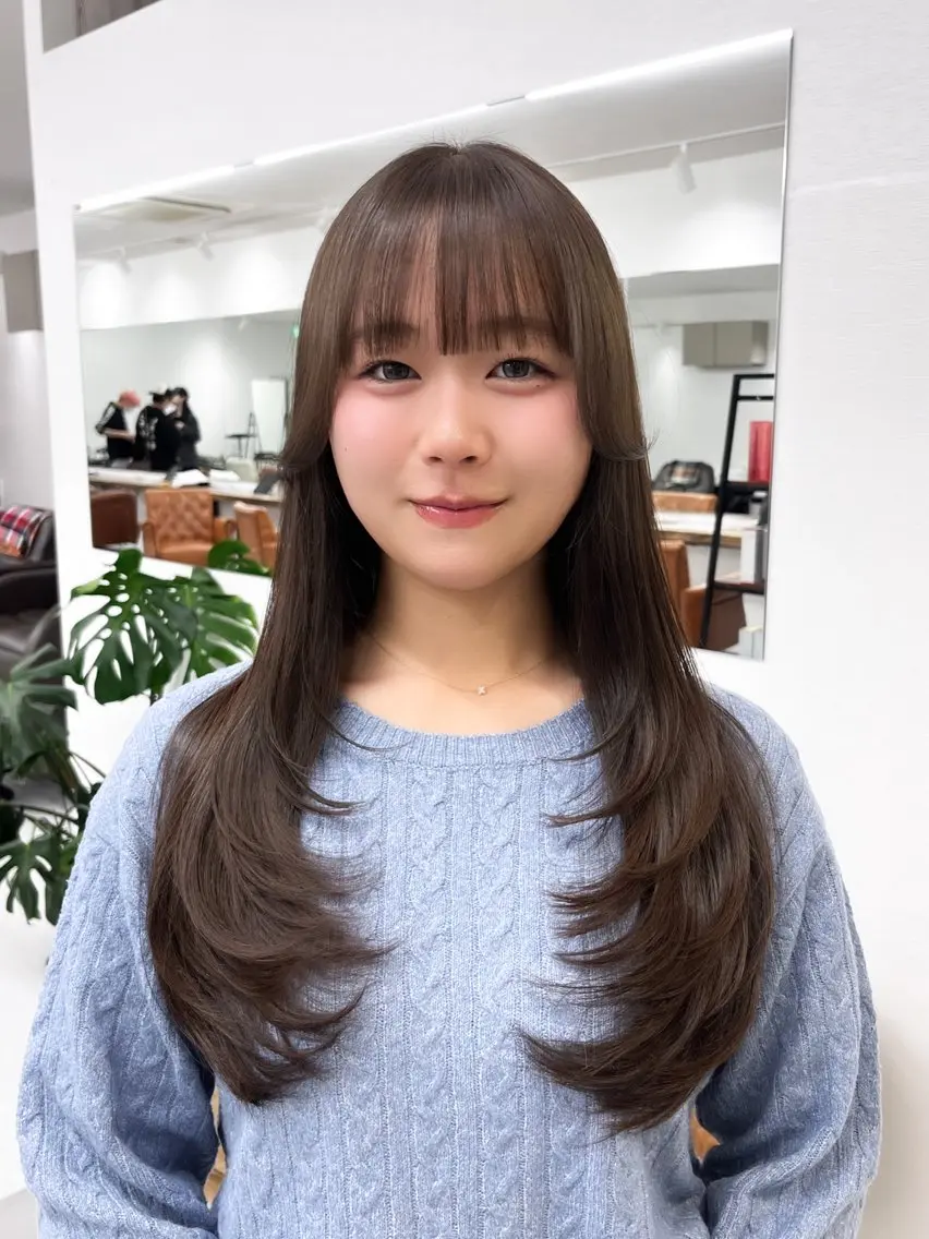 ロング カット ヘアカラー トリートメント レイヤー/韓国ヘア yunaのヘアスタイル