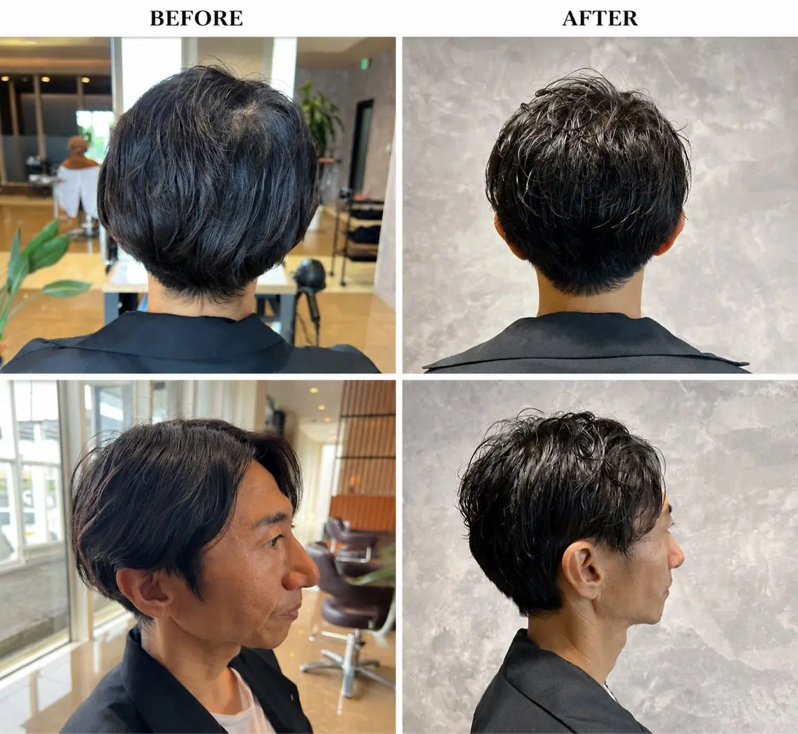 ショート メンズ センターパート メンズパーマ T Akaneのヘアスタイル