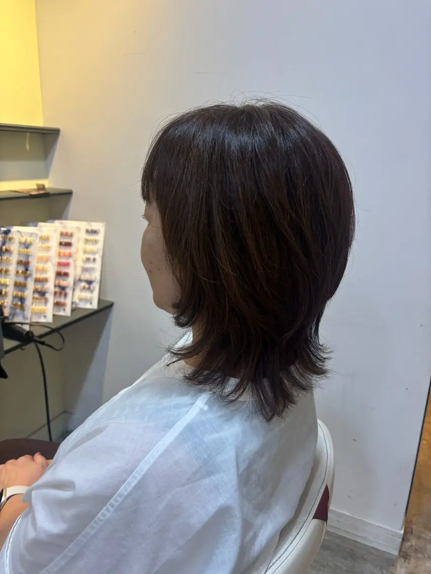 ミディアム カット トリートメント すなが/ハイライト モデル募集中のヘアスタイル
