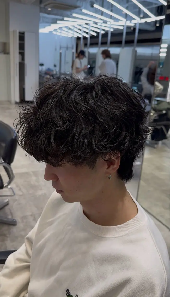 パーマ メンズ カット パーマ fifth park 六反穂 龍介のヘアスタイル