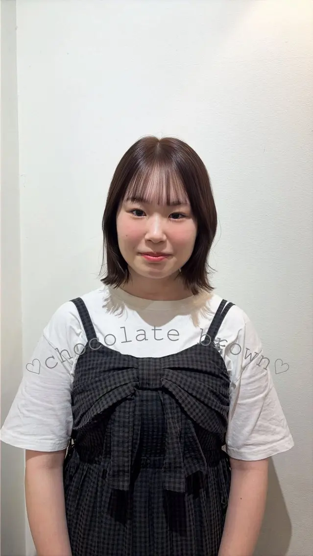 ミディアム カラー 黒髪 ケアカラー ダブルカラー カット ヘアカラー トリートメント 🍒桜井 優華🍒のヘアスタイル