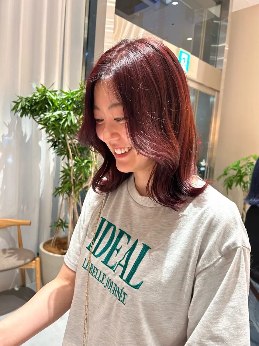 セミロング カラー ヘアカラー トリートメント ヘアセット 垢抜け/レイヤー /艶カラー🪼風香のヘアスタイル