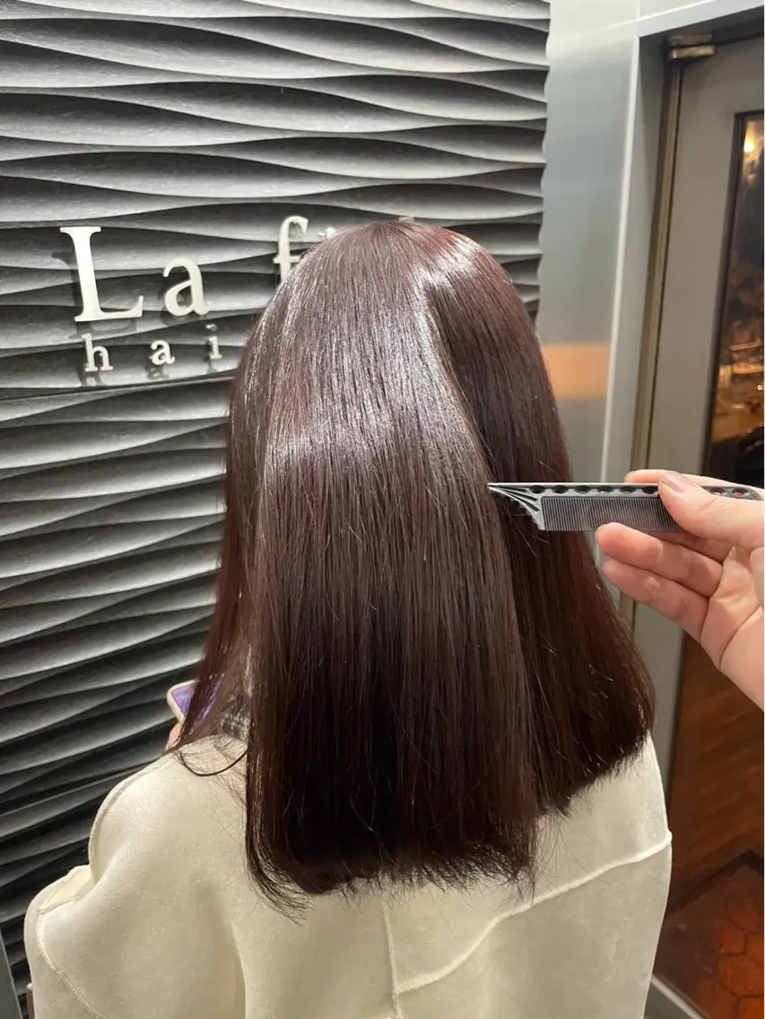 ミディアム カット 縮毛矯正 甲斐 柊ニのヘアスタイル