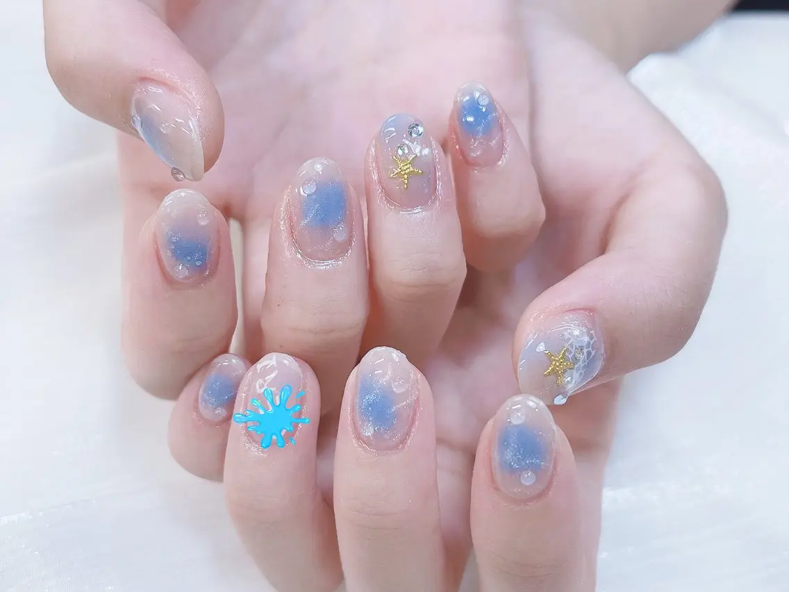 ネイル チークネイル 成人式 フレンチネイル グラデーション 氷ネイル・うるうるネイル ハンドネイル DUO   MI nail salonのネイルデザイン