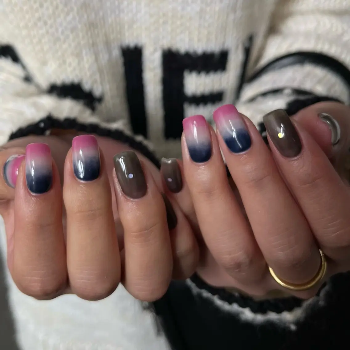 ネイル グリーン ハンドネイル vegh. nail/阿波座のネイルデザイン