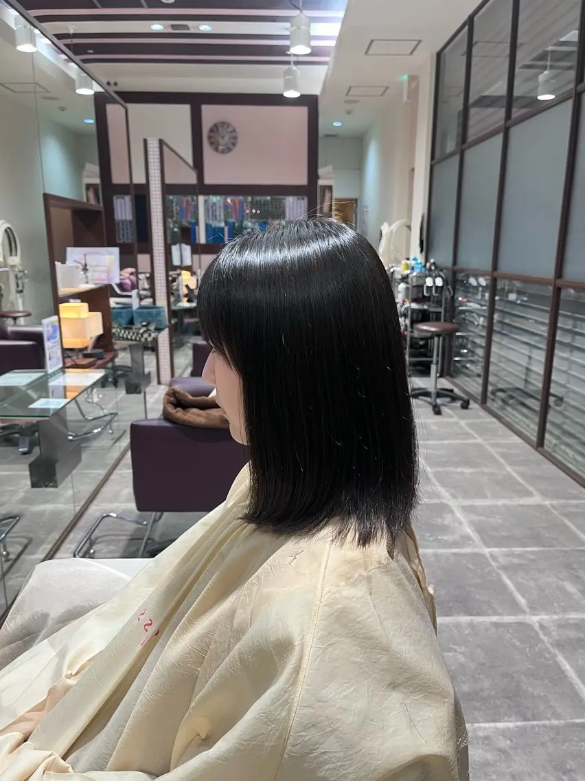 ミディアム 縮毛矯正 髪質改善 田中大貴のヘアスタイル