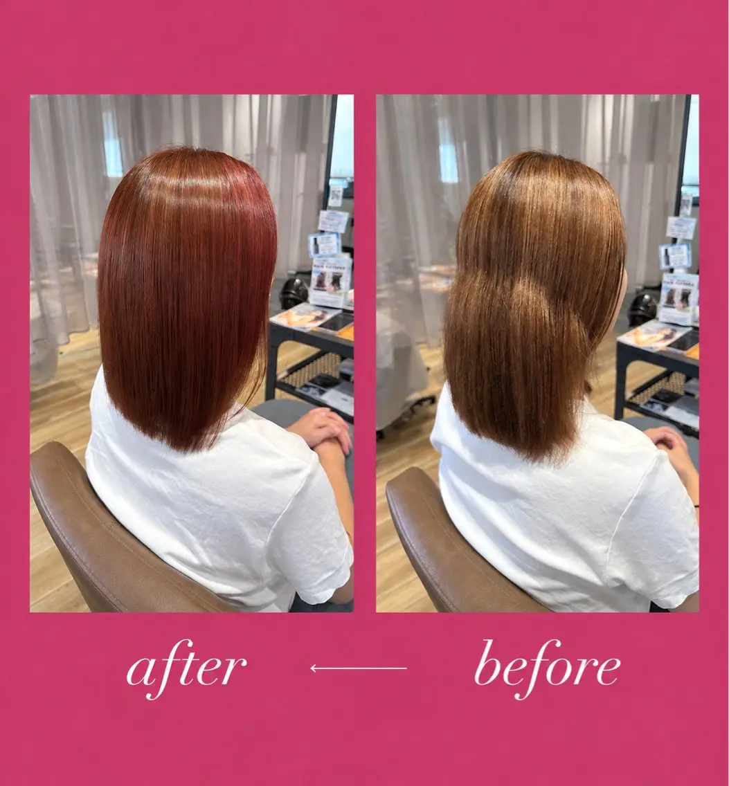 ミディアム カラー 髪質改善 トリートメント ヘアカラー トリートメント フジイイブキ 髪質改善/パーマのヘアスタイル