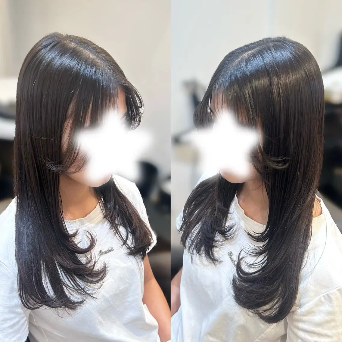 ロング ロングレイヤー レイヤーカット ロング トリートメント カット 縮毛矯正 トリートメント 岡田 杏奈のヘアスタイル