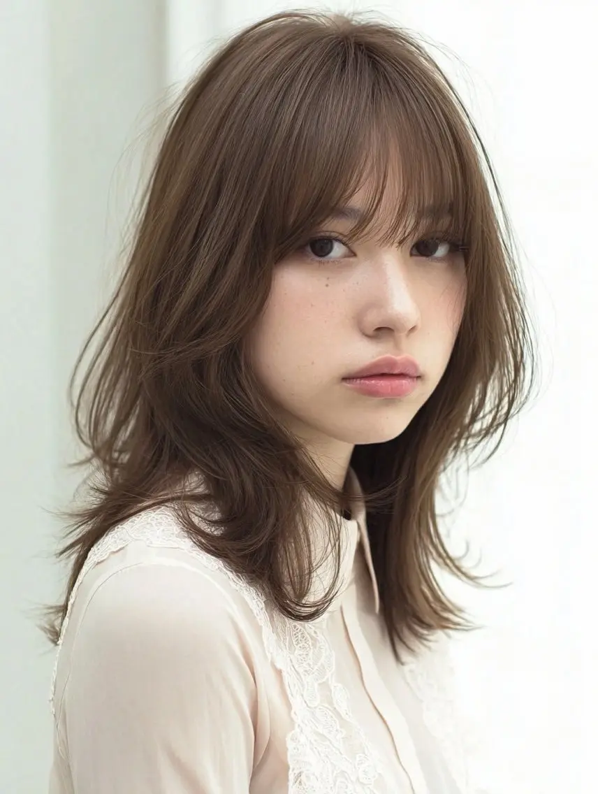 ロング 縮毛矯正 絶対綺麗な暖色カラー 🎯あります✨増渕✨のヘアスタイル