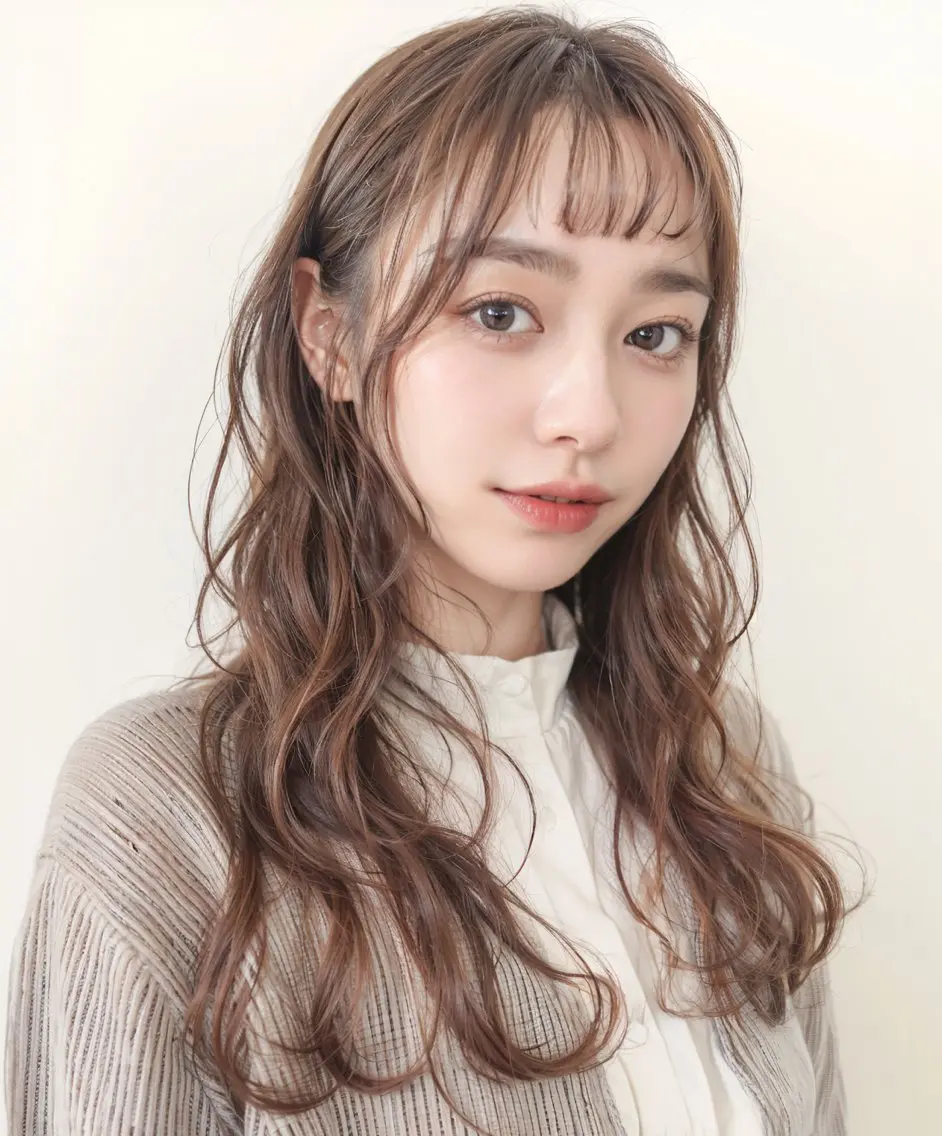 セミロング カラー ベージュカラー 透明感カラー レイヤーカット レイヤーカット ハッシュレイヤー特化のヘアスタイル