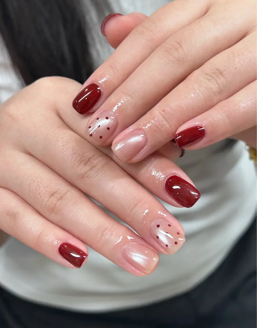 ネイル アートネイル オーロラネイル チークネイル フレンチネイル ガラスフレンチ 🎀🎀YooLi Nail Salonのネイルデザイン