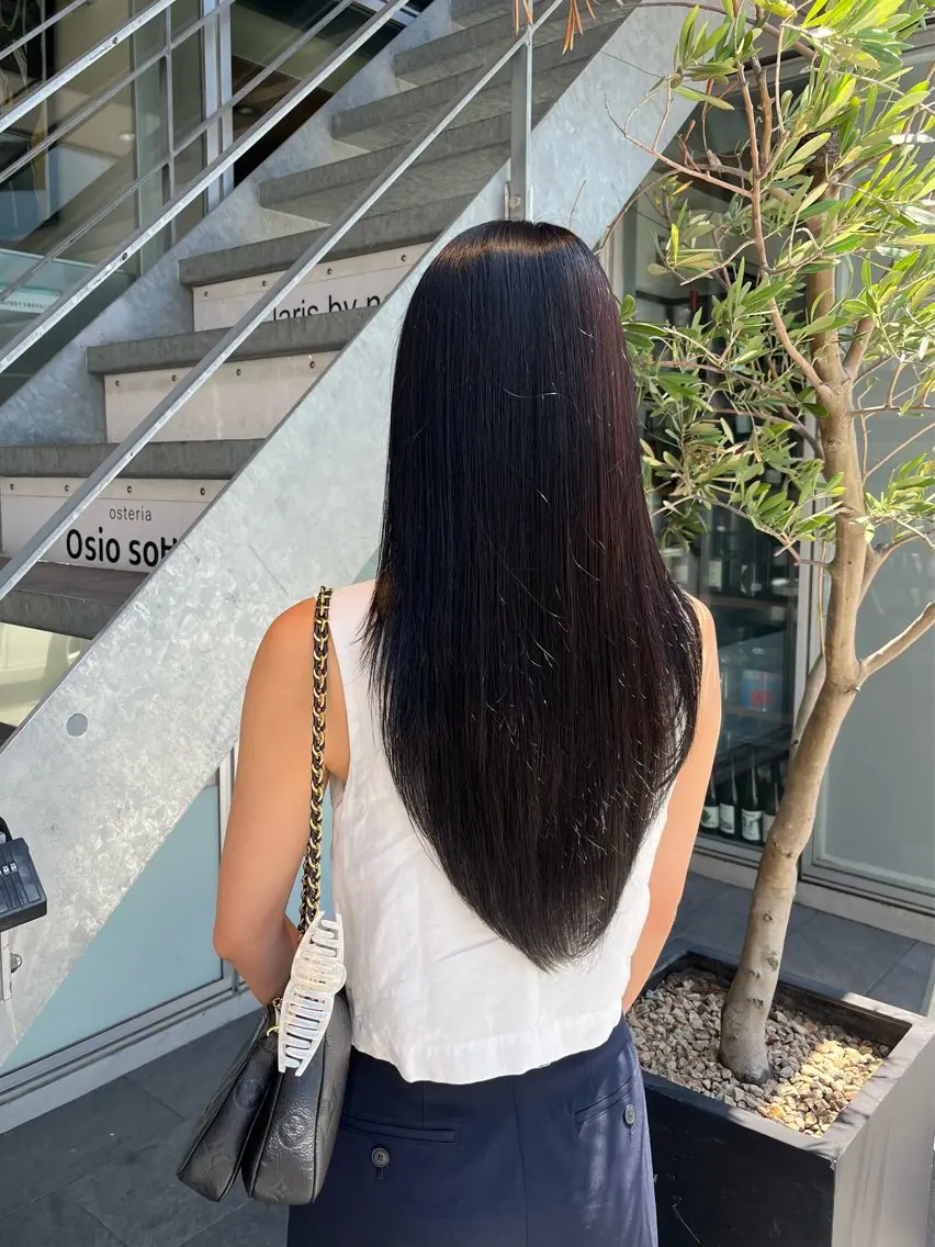 ロング カラー ヘアカラー トリートメント イケハラ ナナミのヘアスタイル