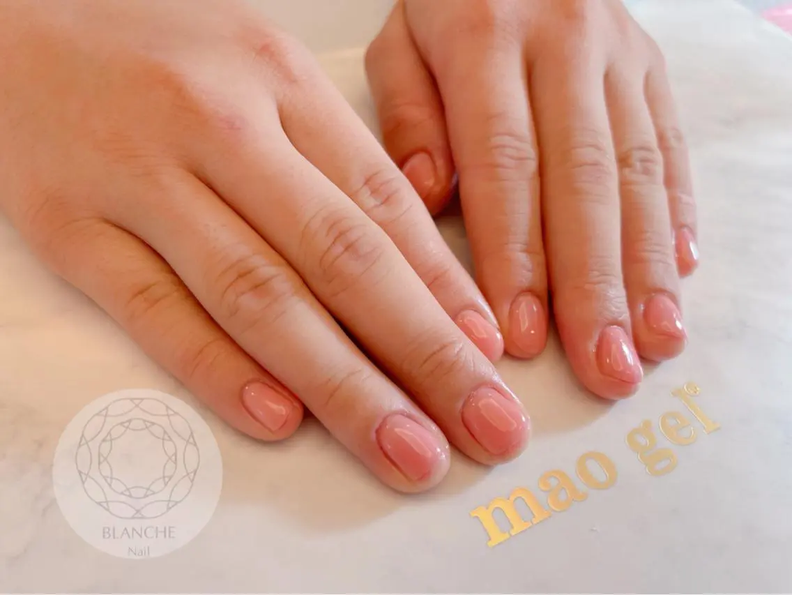 ネイル ジェルネイル オフィスネイル ピンク シンプルネイル BLANCHE Nailのネイルデザイン