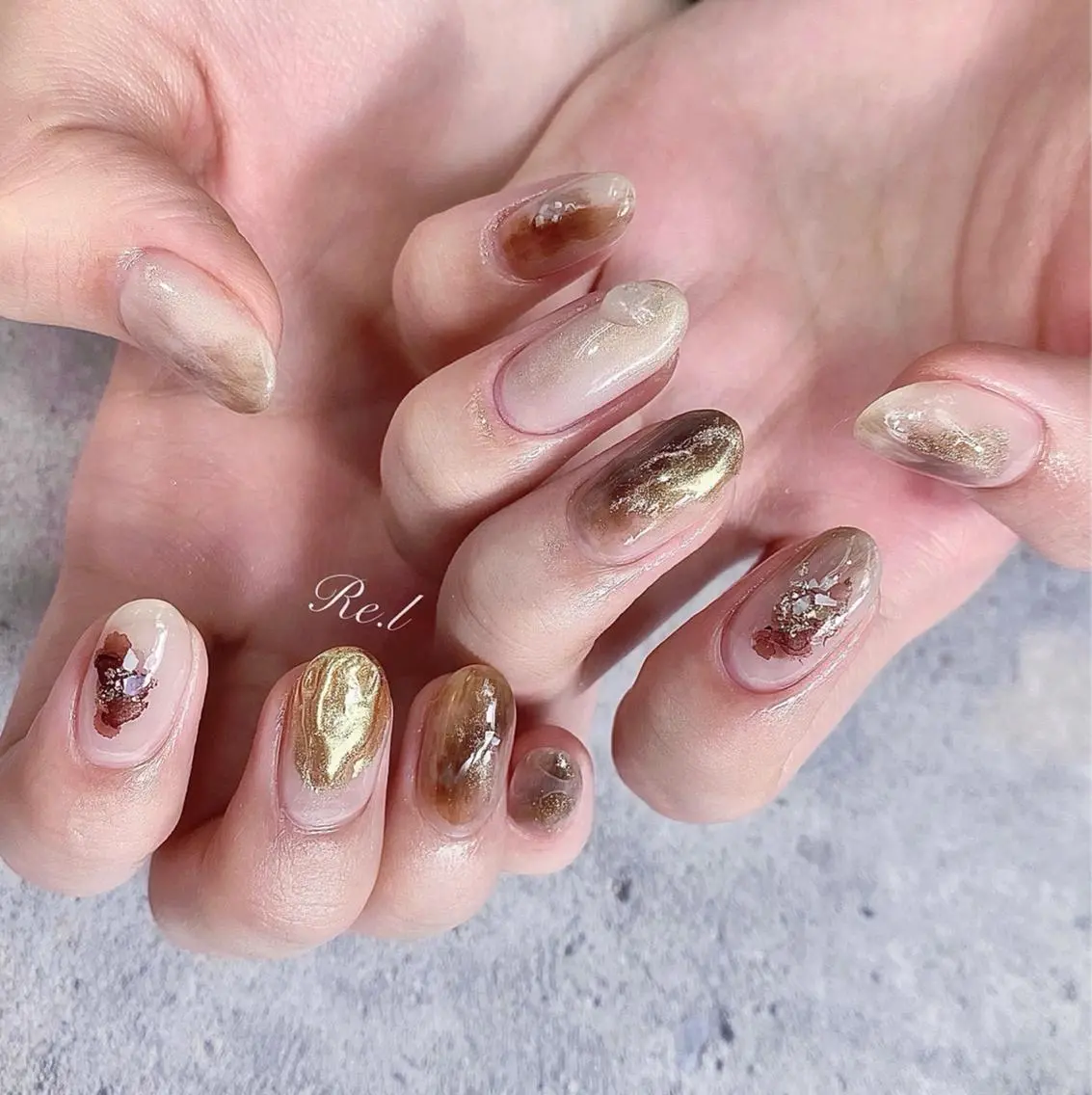 ネイル ニュアンスネイル モチの良さ◉ フィルインネイル♡のネイルデザイン