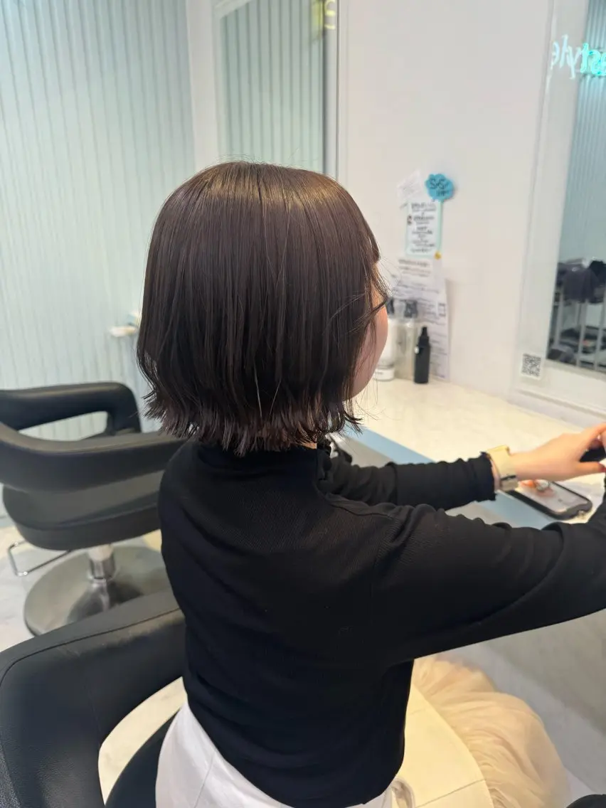 ミディアム カラー カット ヘアカラー トリートメント ヘッドスパ ヘアセット 暖色🩷透明感カラー ♡Maika♡のヘアスタイル
