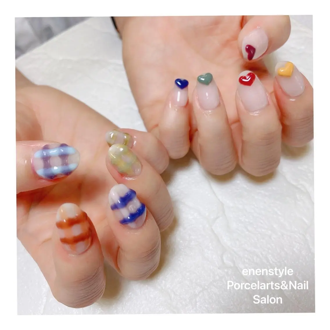 ミディアム ネイル 🐾enen style 🐾のネイルデザイン
