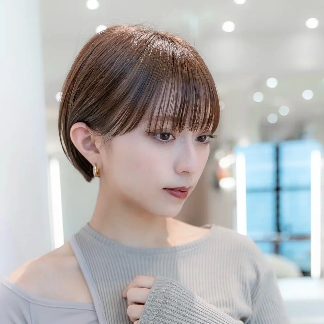 ショート カラー ショートボブ ショートレイヤー ハンサムショート 丸みショート ボブ 田中航平/渋谷ボブ/ レイヤーボブのヘアスタイル